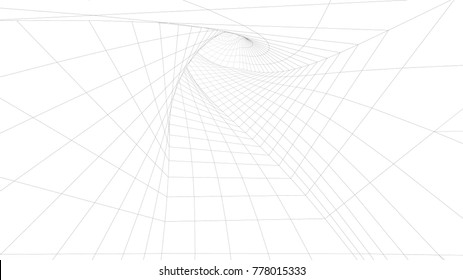 Abstract background of bright glowing particles and paths. vector illustration