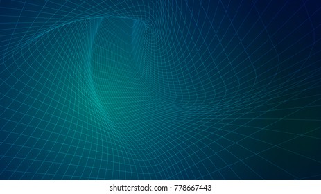 Abstract background of bright glowing particles and paths. vector illustration