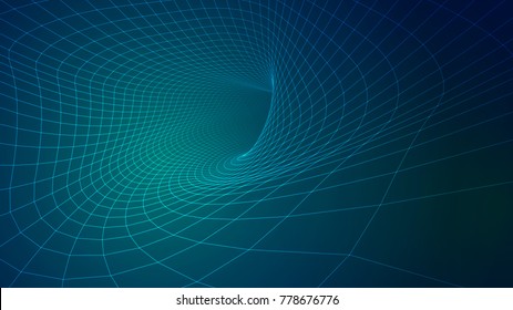 Abstract background of bright glowing particles and paths. vector illustration
