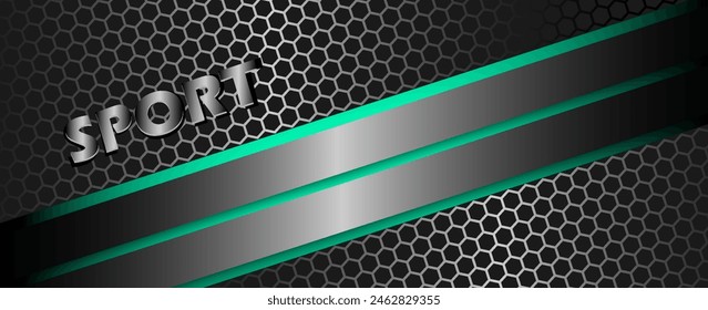 fondo abstracto con diseño de forma de línea verde brillante. con el concepto hexagonal. Vector