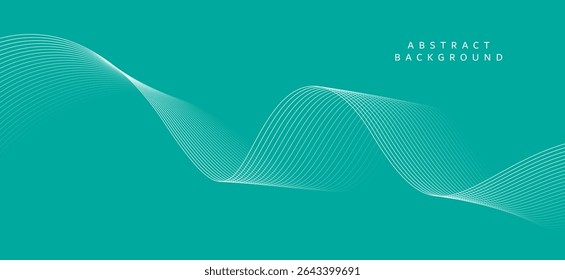 Abstract background in bright green tones, giving a refreshing, calm and friendly feeling. The illustrations are composed of soft and flowing lines and waves.