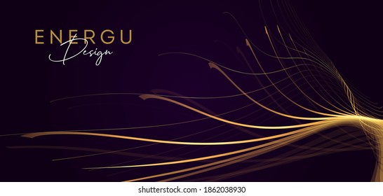 Abstract background with bright lights forming abstract composition element, dynamic movement graphic illustration on dark night backdrop
