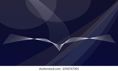 Abstract background with bright lines creating a winged figure. A concept of freedom through flight.