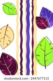 Abstract background from bright multi-colored leaves. Design for posters, cards, flyers, banners and so on. Vector illustration