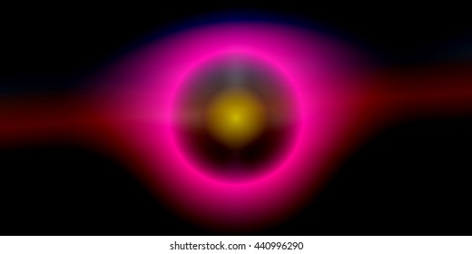 abstract background of a bright pink ring flash of beams smoke dust sphere, vector