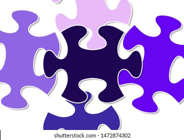 Abstract background from bright puzzle pieces. The composition is an unfinished puzzle. Vector illustration for your design.