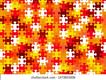 Abstract background from bright puzzle pieces. The composition is a complete puzzle. Vector illustration for your design.