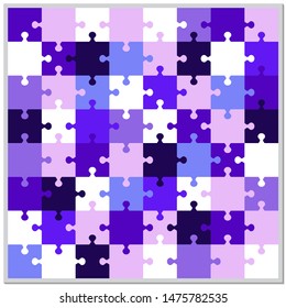 Abstract background from bright puzzle pieces. The composition is a complete puzzle. Vector illustration for your design.