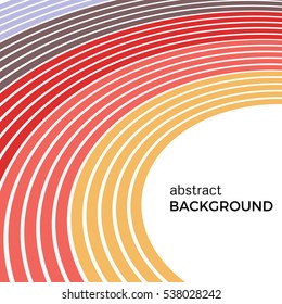 Abstract background with bright rainbow colorful lines. Colored circles with place for your text  on a white background.