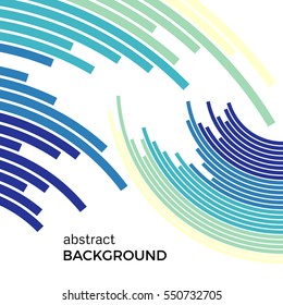 Abstract background with bright rainbow colorful lines. Colored circles with place for your text  on a white background.