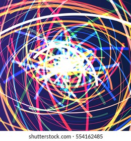 Abstract background with bright rainbow colorful lines.