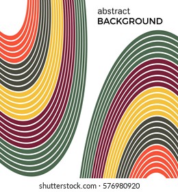 Abstract background with bright rainbow colorful lines. Colored circles with place for your text  on a white background.
