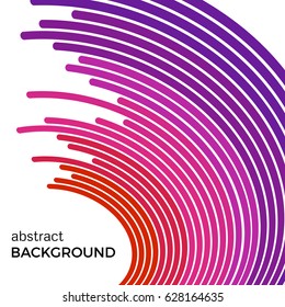 Abstract background with bright red colorful lines. Colored circles with place for your text  on a white background.