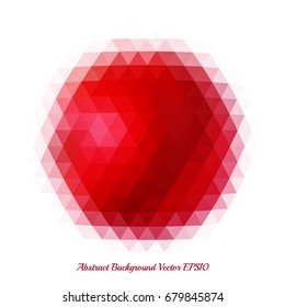 Abstract background with a bright red spot of geometric shapes.