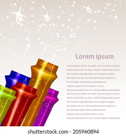 Abstract background with bright shiny pipes. Vector illustration