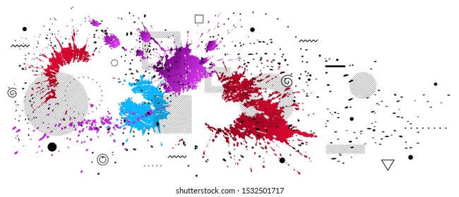 Abstract background - bright spots of paint. Modern neutral composition for your design. Eps 10 vector.