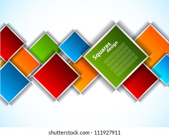 Abstract background with bright squares. Colorful illustration