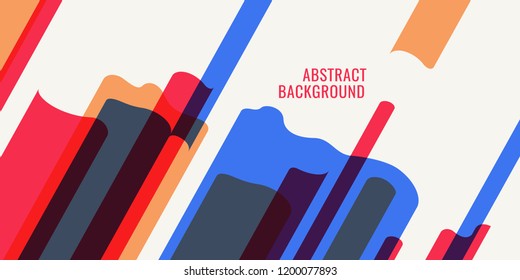 Abstract background with bright stripes in minimalist flat style. Vector illustration