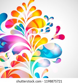 Abstract background with bright teardrop-shaped arches.