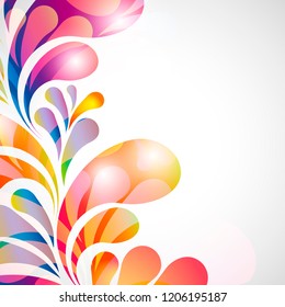 Abstract background with bright teardrop-shaped arches.