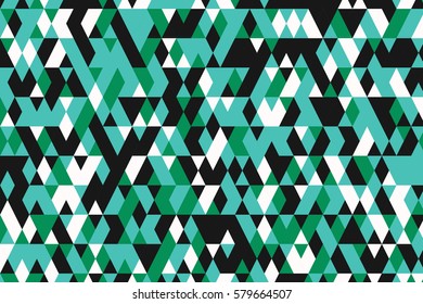 Abstract background with bright triangles . backdrop in green, black colors. Vector illustration. A good choice for website, brochures and presentations in a modern style