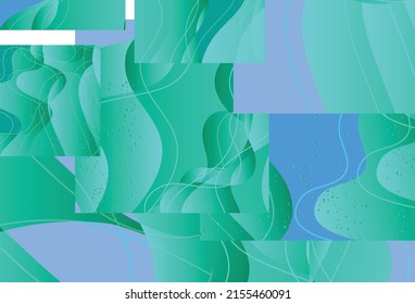 Abstract background with bright wavy organic overlapping wavy shapes and lines in earthy natural colors. Natural wavy lines.
