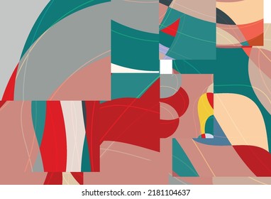Fondo abstracto con formas onduladas orgánicas onduladas brillantes y líneas en colores naturales terrenales. Líneas onduladas naturales.