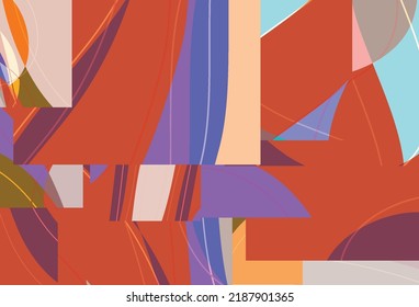 Fondo abstracto con formas onduladas orgánicas onduladas brillantes y líneas en colores naturales terrenales. Líneas onduladas naturales.