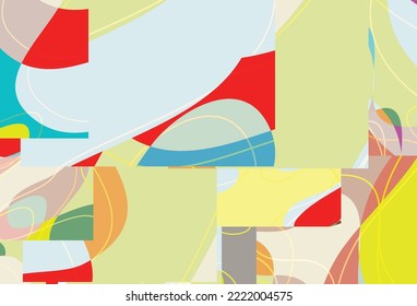 Abstract background with bright wavy organic overlapping wavy shapes and lines in earthy natural colors. Natural wavy lines.