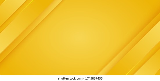 Abstract background bright yellow diagonal stripes lines. 3D cover of business presentation banner web. Vector illustration