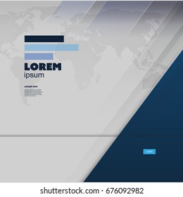 Abstract Background, Brochure Template with World Map - Vector Design for Your Business