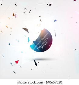 Abstract Background. Broken Circle. Explosion Of Speech Bubble.