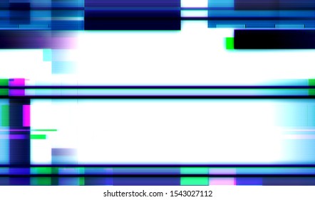 Abstract background broken glitch texture. Digital error playing failed media file. Encoded video message. Vector illustration.