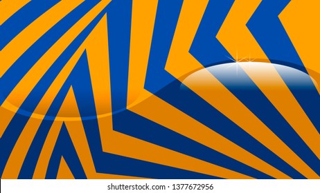 Abstract background from broken smooth wide lines of orange and blue color. vector
