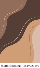 Fondo Abstractas con líneas curvas marrones y beige, adecuado para diseños modernos, presentaciones, publicidad y proyectos de arte digital.