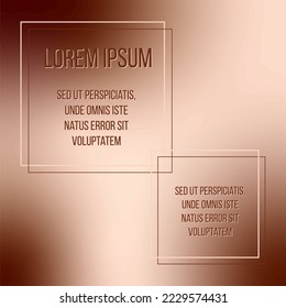 Abstract background with brown and beige gradient with border and space for text. Vector illustration, banner design, postcard, poster, post.