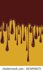 Abstrakter Hintergrund mit brauner Tropfschokolade, Kaffee oder Farbe.