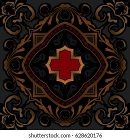 Abstract background. Brown ornament pattern in tribal style Mandala. round ornament