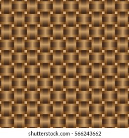 Abstract background of brown ribbons intertwined. Seamless braided pattern, vector illustration