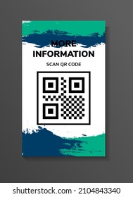 abstract background with brush of green and blue for more information with scan QR code vector illustration concept