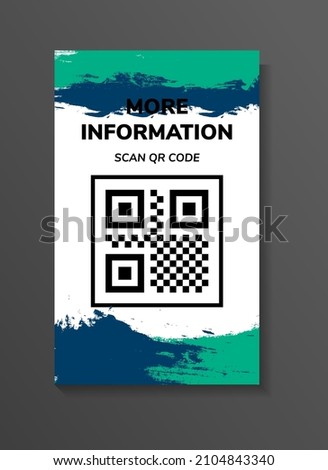 abstract background with brush of green and blue for more information with scan QR code vector illustration concept