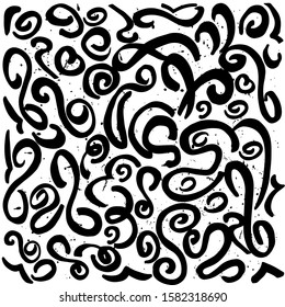  Abstract background with brush strokes. Curved lines pattern. Vector textured hand drawn pattern. 