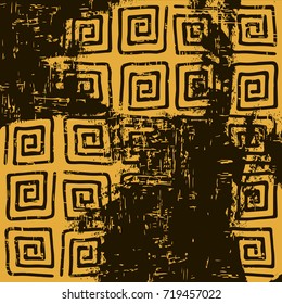 abstract background. Brush strokes. vector pattern with African ornament. Geometric illustration.There is a place for your text. It can be used for packaging, invitations, greeting cards, etc.