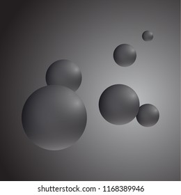 Abstract background brushed metal sphere in the air