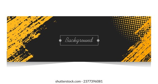 abstract background with brushstroke and halftone style in black background.