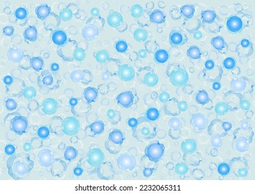 Abstract background, bubble pattern, polka dots and lines in blue tones, vector illustration. Background for your graphic style.