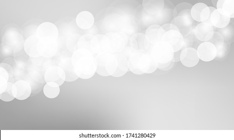 Abstract background bubbles bokeh blurred.  Bubbles soft gray for graphic banner. Grey background with bokeh circle soft. Soft bokeh blur grey light wallpaper. vector EPS.10