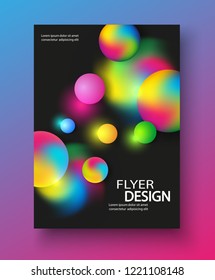 Abstract Background with Bubbles, Brochure Template Layout for Annual Report or Business Design.  Booklet. Circle Structures. Vector Flyer Design eps 10