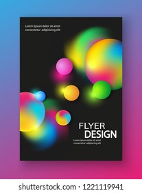 Abstract Background with Bubbles, Brochure Template Layout for Annual Report or Business Design.  Booklet. Circle Structures. Vector Flyer Design eps 10