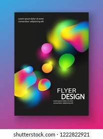 Abstract Background with Bubbles, Brochure Template Layout for Annual Report or Business Design.  Booklet. Circle Structures. Vector Flyer Design eps 10